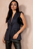 Brynlee Navy Pinstripe Waistcoat