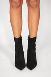 Brynn Black Suedette Ankle Boots