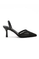 Brynn Black Woven Court Heels