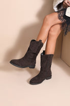 Byrdie Chocolate Suedette Ankle Boots