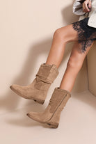 Byrdie Taupe Suedette Ankle Boots