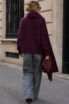 Cadence Purple Knit Scarf Jumper Set
