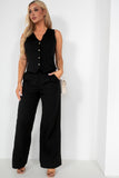 Calista Black Paperbag Trousers