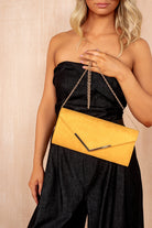 Callie Mustard Suedette Detachable Chain Bag