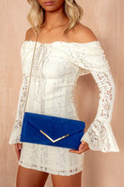 Callie Royal Blue Suedette Detachable Chain Bag
