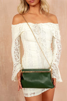 Camryn Olive Green Metallic Detachable Chain Bag