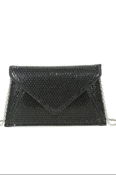 Capella Black Diamante Detachable Chain Bag