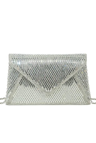 Capella Silver Diamante Detachable Chain Bag