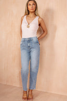 Carlene Pink Sleeveless Bodysuit