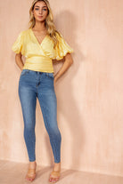 Carly Lemon Shimmer Top