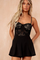 Carmen Black Lace Cami Bodysuit