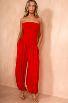 Carmen Burnt Orange Bandeau Harem Jumpsuit