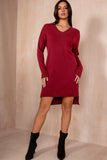 Caroline Burgundy Knit Jumper Dress