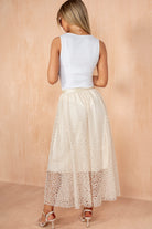 Carson Cream Eyelet Lace A Line Skirt