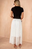 Carson White Eyelet Lace A Line Skirt