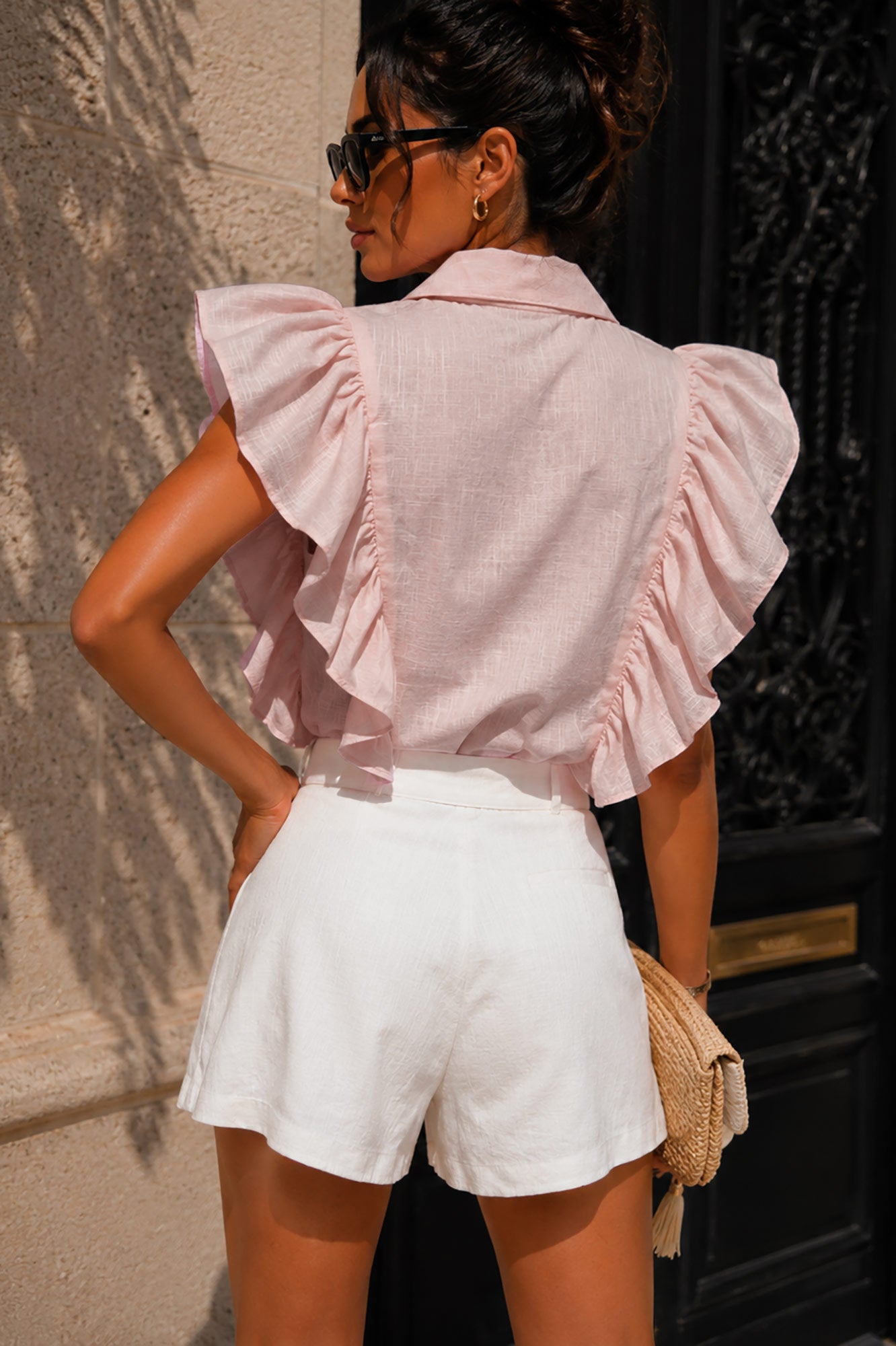 Caryson Pink Cotton Frill Shirt