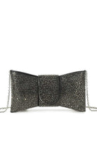 Castor Black Diamante Bow Detachable Chain Bag