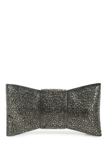 Castor Black Diamante Bow Detachable Chain Bag