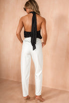 Catalina White Belted Trousers