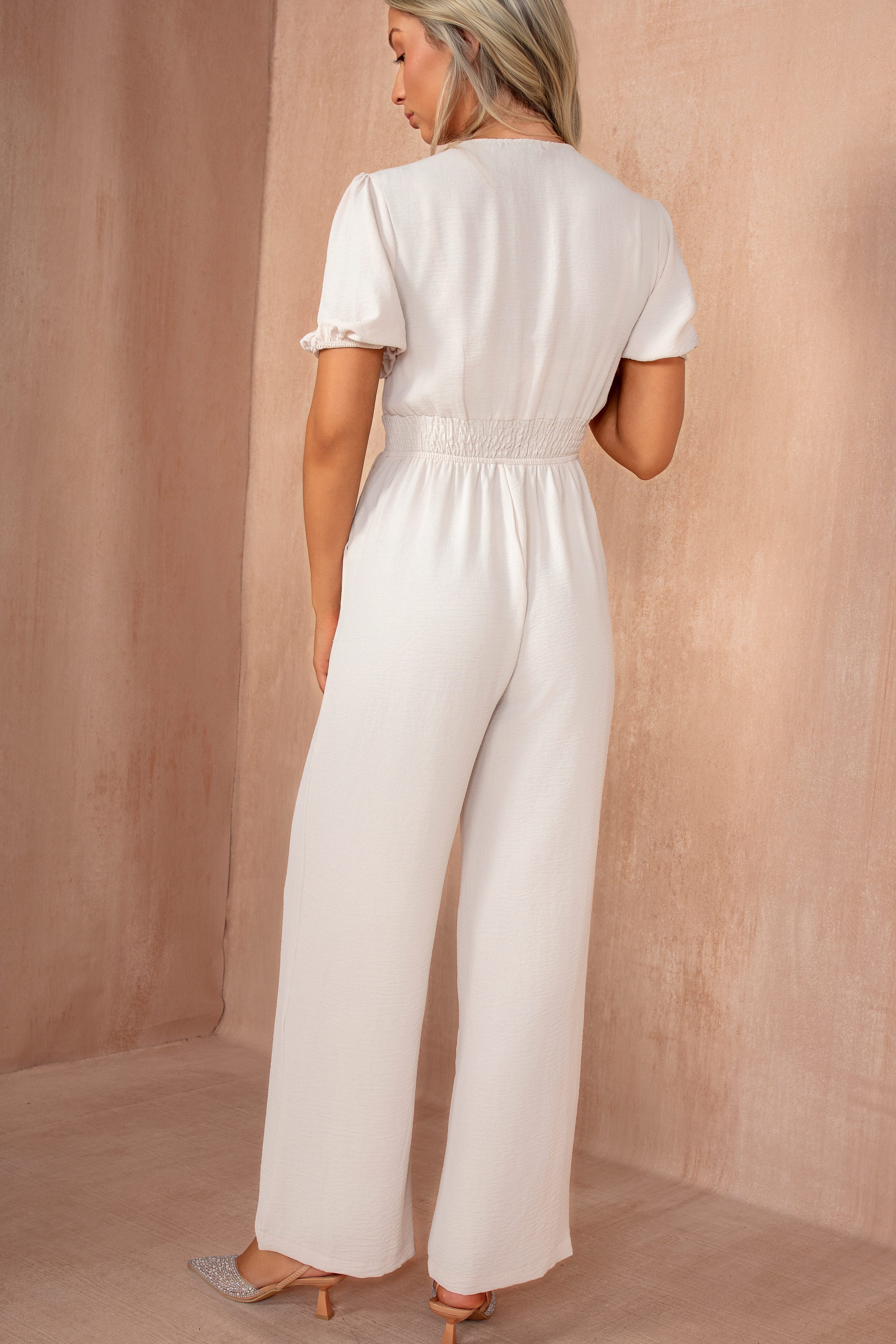 Ceala Stone Puff Sleeve Jumpsuit