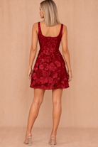 Celeste Berry 3D Floral Mini Dress