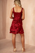 Celeste Berry 3D Floral Mini Dress