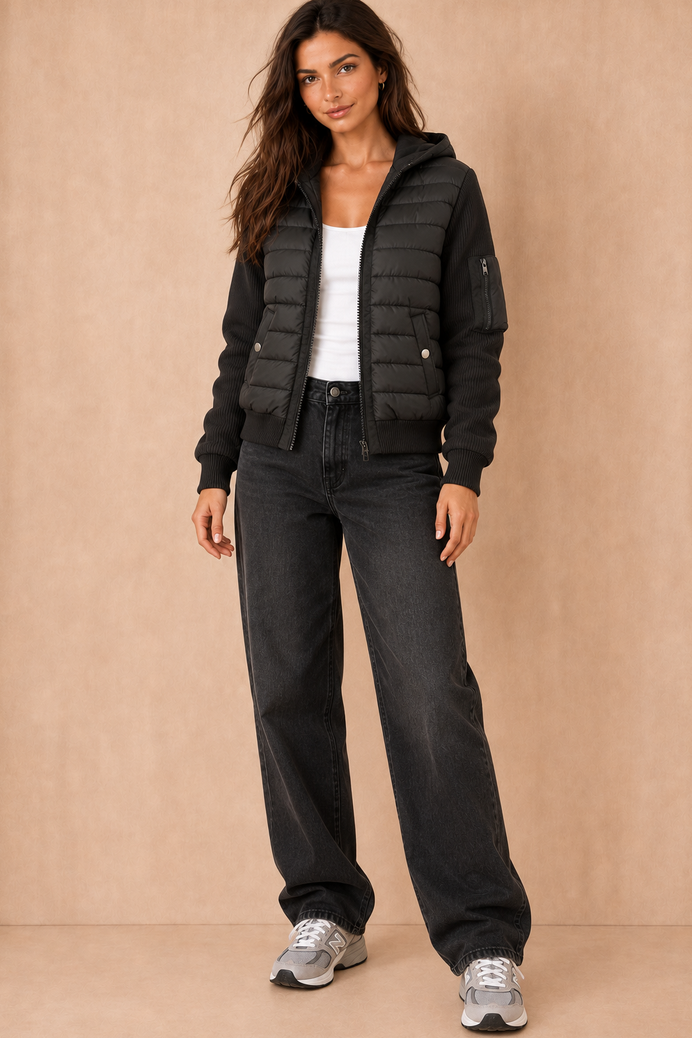 Chandler Black Padded Quilted Jacket