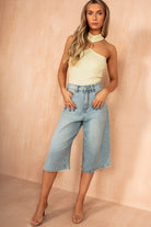 Chantal Light Blue Longline Jorts
