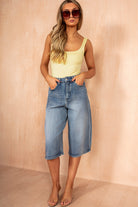 Chantal Mid Blue Longline Jorts