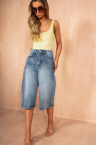Chantal Mid Blue Longline Jorts