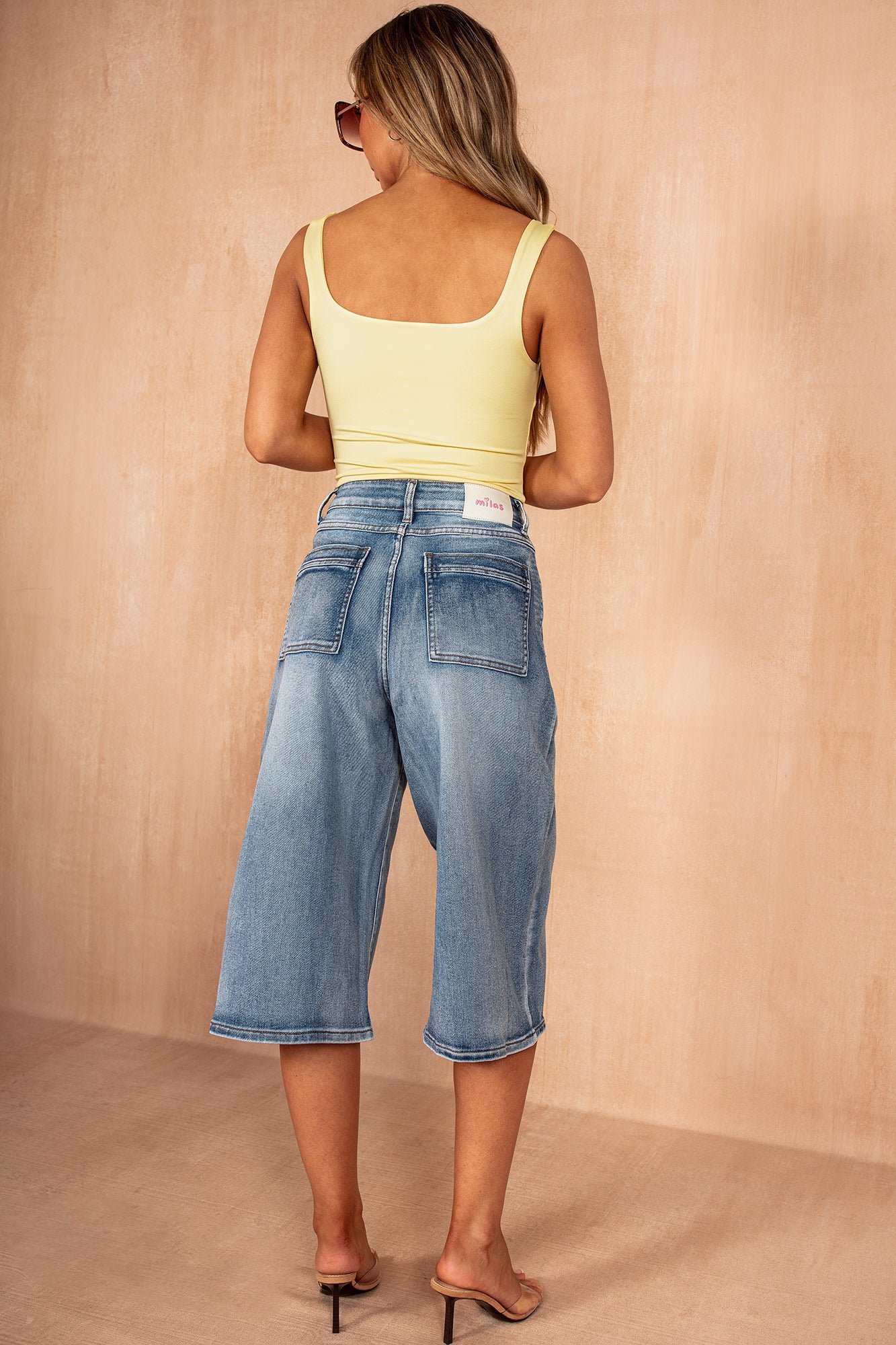 Chantal Mid Blue Longline Jorts