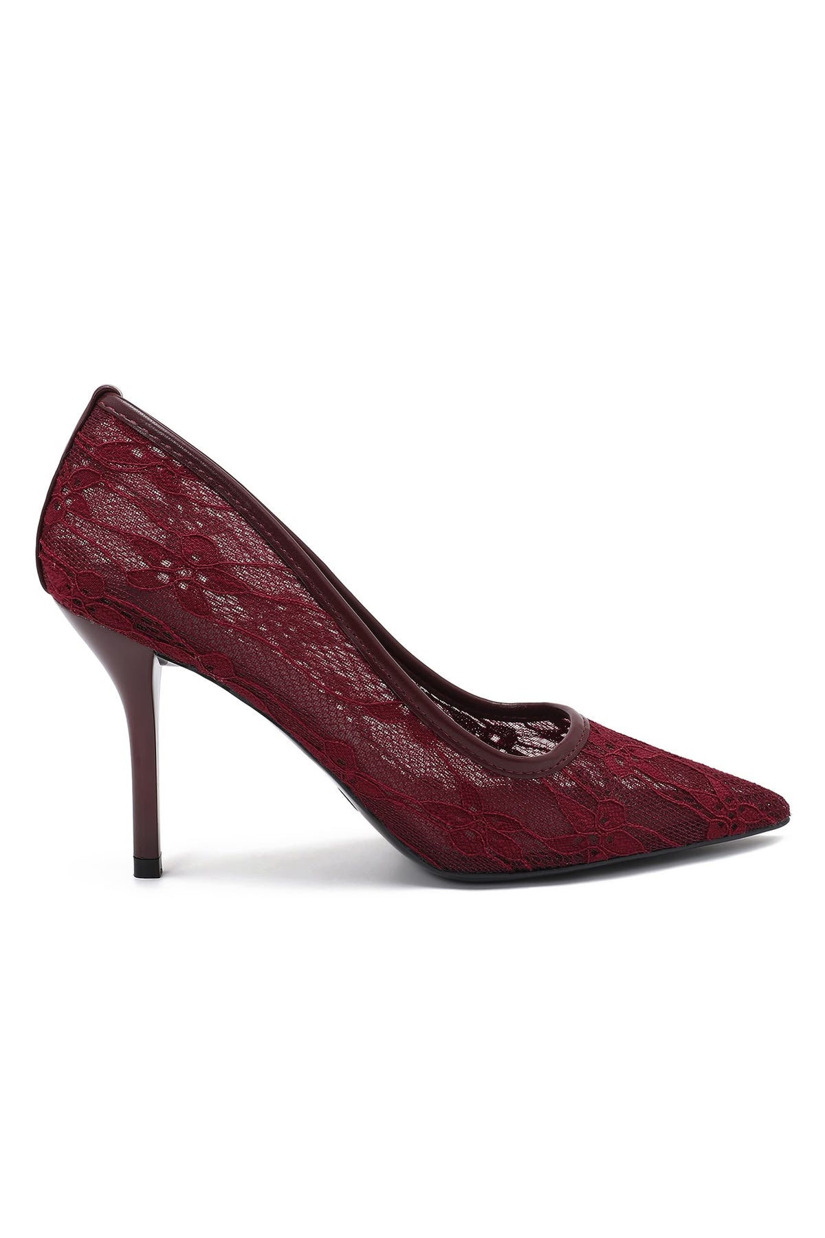 Charley Burgundy Lace Court Heels