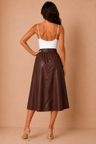 Chelsea Burgundy Faux Leather Skirt