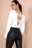 Cheyenne White Crochet Detail Top