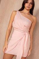 Cindy Pink One Shoulder Dress
