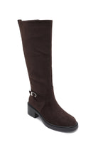Claire Dark Brown Suedette Knee High Boots