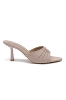 Clara Taupe Suedette Heeled Mules