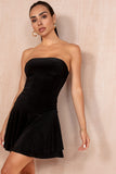 Clarina Black Slinky Bandeau Dress