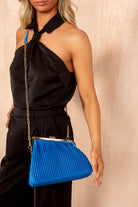Claudia Blue PU Detachable Chain Bag