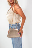 Claudia Stone Faux Leather Pleated Bag