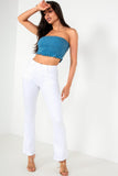 Clyde Blue Bandeau Shirred Top