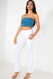 Clyde Blue Bandeau Shirred Top