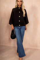 Colby Black High Neck Cardigan