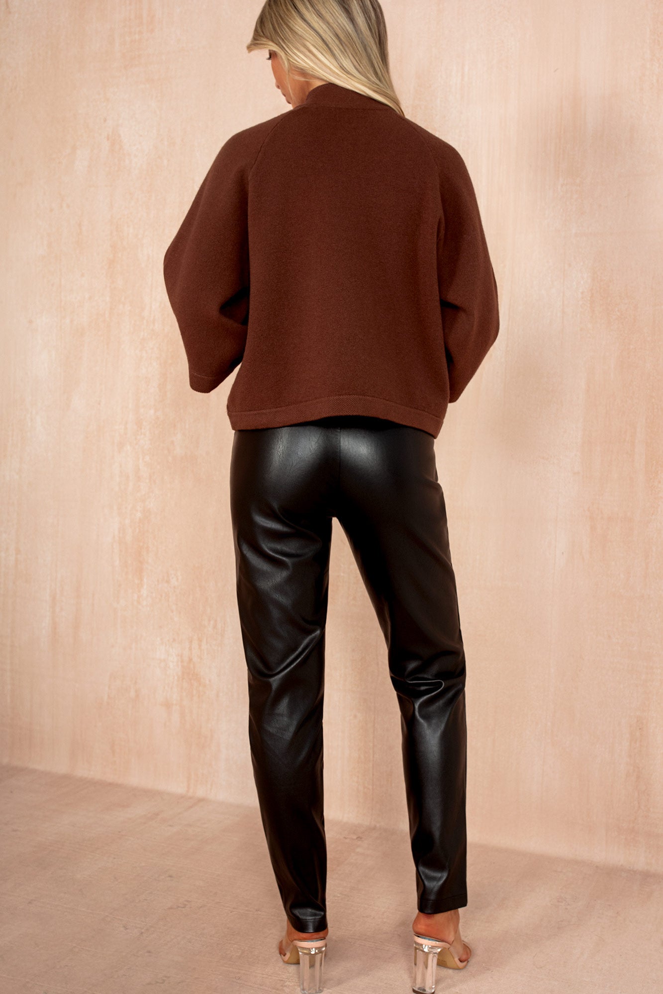 Colby Chocolate High Neck Cardigan