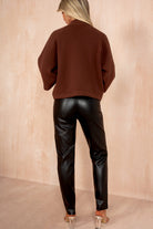 Colby Chocolate High Neck Cardigan