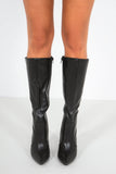 Colette Black Faux Leather Boots