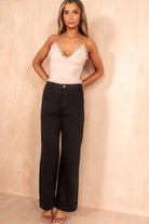 Colleen Peach Lace Trim Bodysuit