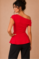 Connie Red Peplum Top