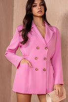 Cora Pink Pocket Blazer Dress
