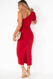 Cora Red One Shoulder Dress